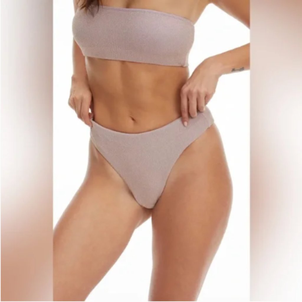 Nwt! Good American Sparkle Better Bikini Bottoms Lilac 3
